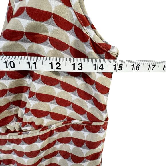 Zac Posen Z Spoke Mini Dress Size 4 Orange Taupe Geometric Stripe Fit Flare RARE - Picture 10 of 16